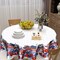 Patriotic Red and Blue Flowers Tablecloth Round 60 Inch 4th of July Memorial Day Table Cloths Polyester Fabric American Flag Table Cover for Kitchen Dining Room Picnic Party Independence Day Outdoor